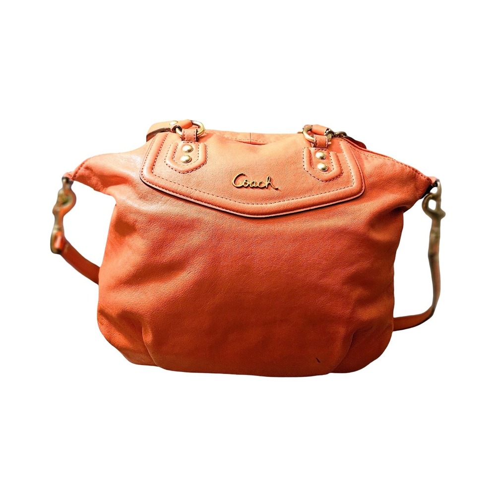 Coach Madison Phoebe Leather‎ Shoulder Bag Peach Apricot F23684 + COACH Charm!